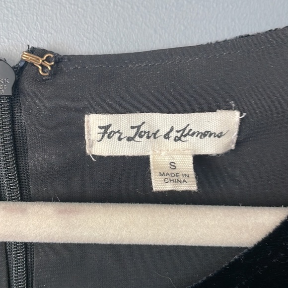 For Love & Lemons Beatrix black velvet dress size S - Picture 5 of 12